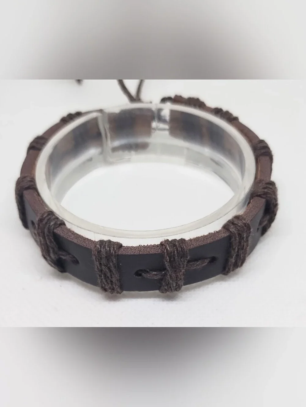 Men's Bracelet Leather Braided Brown New Jewelry G25